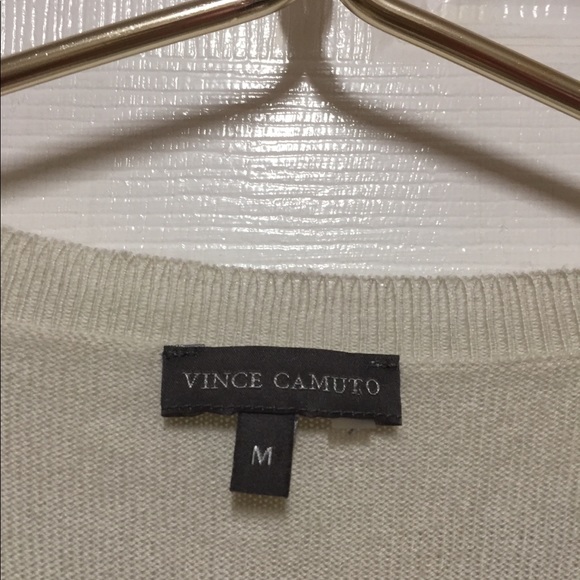 Vince Camuto Sweater Black cream pull over MED - Picture 3 of 5